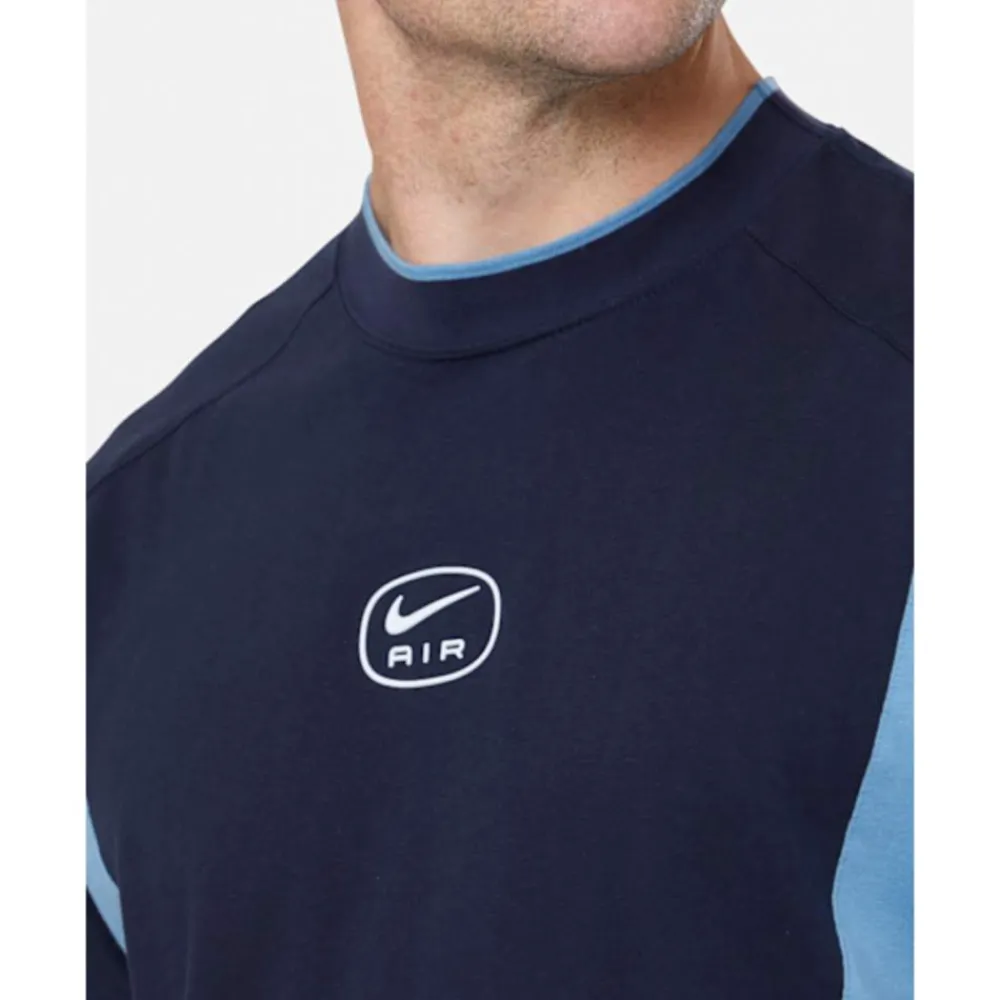 Fashion Nike Mens Swoosh Air Logo T-Shirt Blue