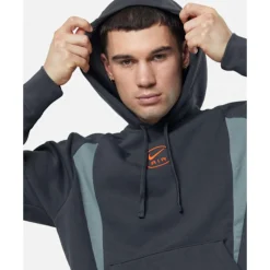 New Nike Mens Swoosh Air Hoodie Grey