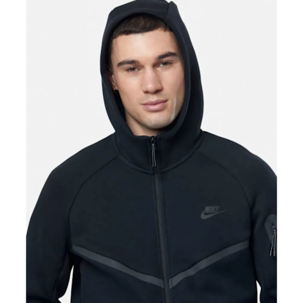 Clearance Nike Mens Tech Fleece Full Zip Hoodie Black