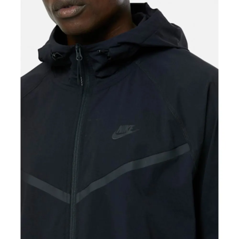 Outlet Nike Mens Tech Woven FZ Hoodie Black