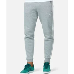 Fashion adidas Originals Mens Trefoil Essentials 3-Stripes Pants Grey