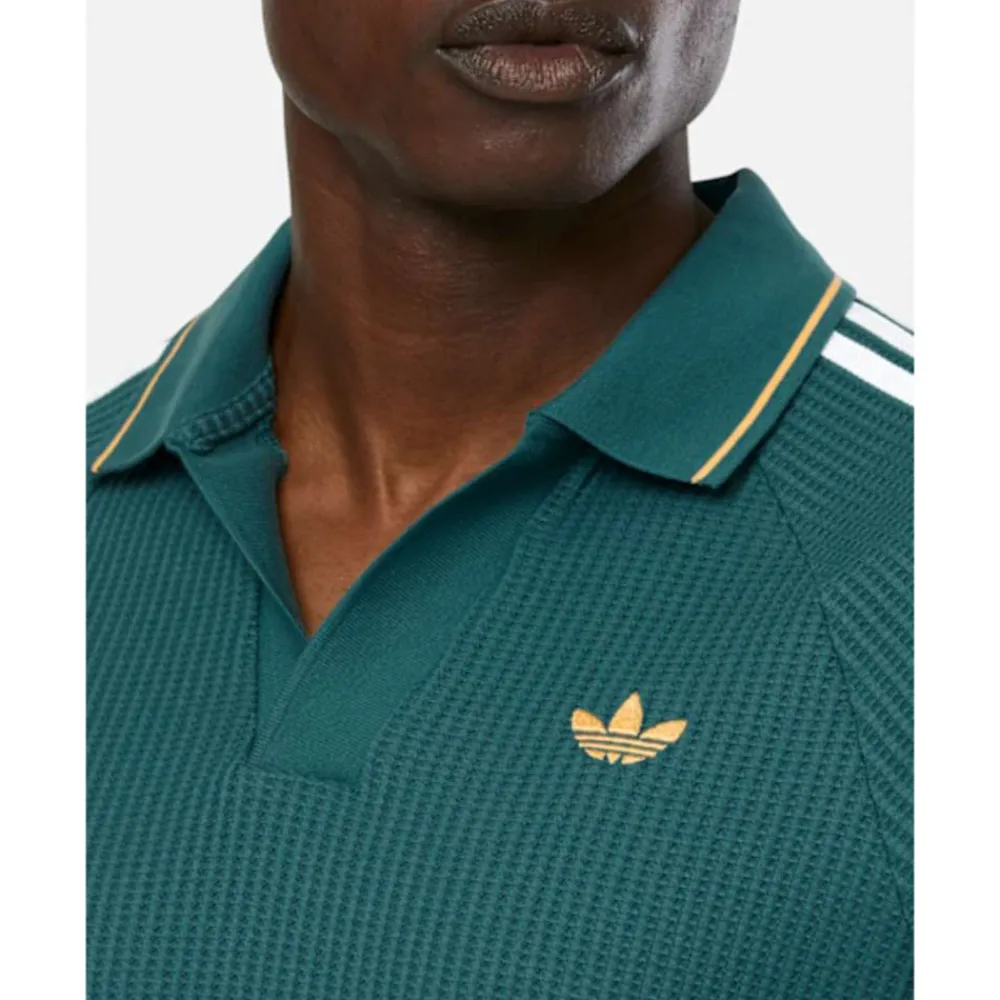 Outlet adidas Originals Mens Waffle Polo T-Shirt Green