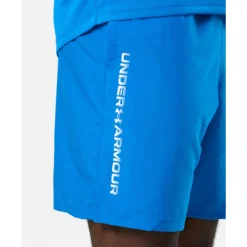Outlet Under Armour Mens Woven Wordmark Shorts Blue