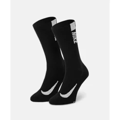 Hot Nike Multiplier Running Crew 2 Pack Socks Black