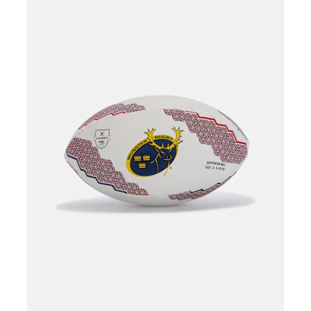 New Gilbert Munster Supporters Rugby Ball White