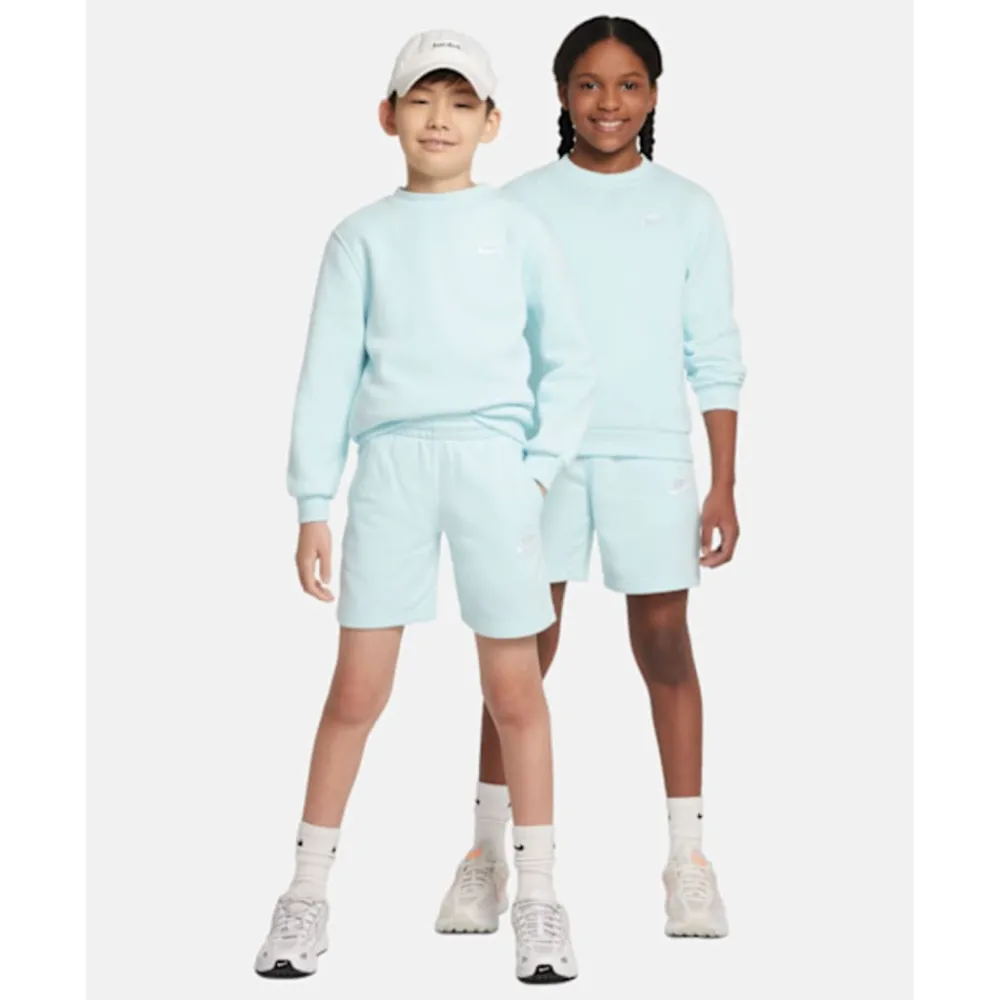 Sale Nike Older Kids Club Fleece Crew Neck Sweatshirt Blue