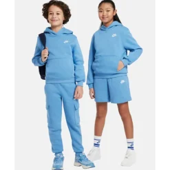 New Nike Older Kids Club Fleece Hoodie Blue