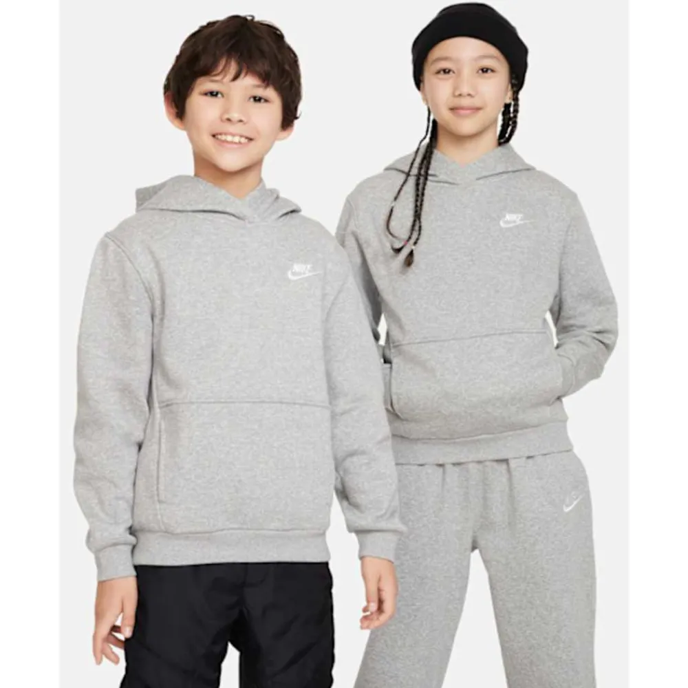 Best Nike Older Kids Club Fleece Hoodie Grey