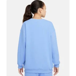 Online Nike Older Kids Club Fleece Oversized Crew Neck Sweatshirt Blue