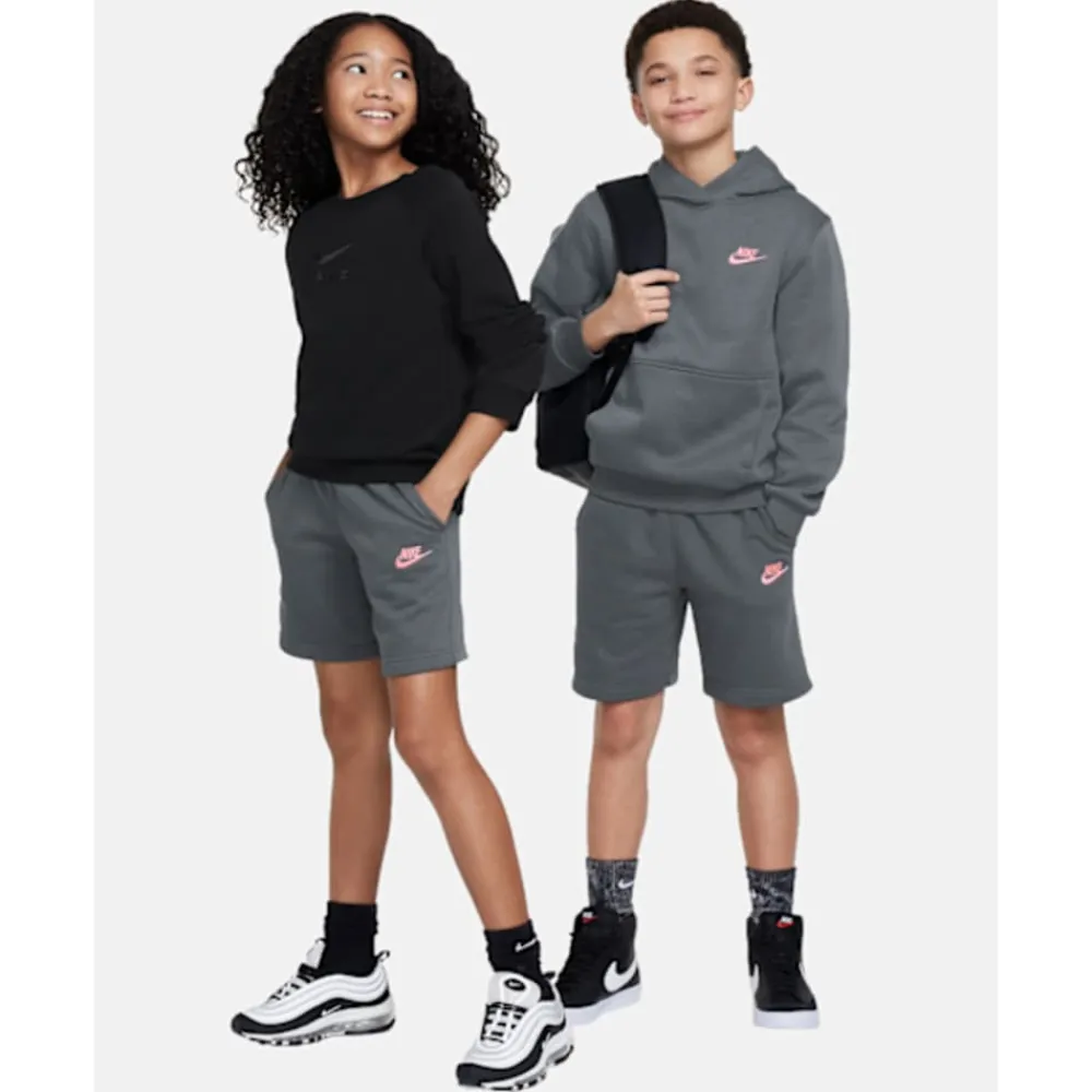 Outlet Nike Older Kids Club Fleece Shorts Grey