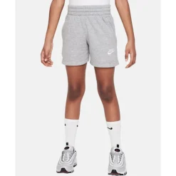 New Nike Older Kids Club Fleece Shorts Grey