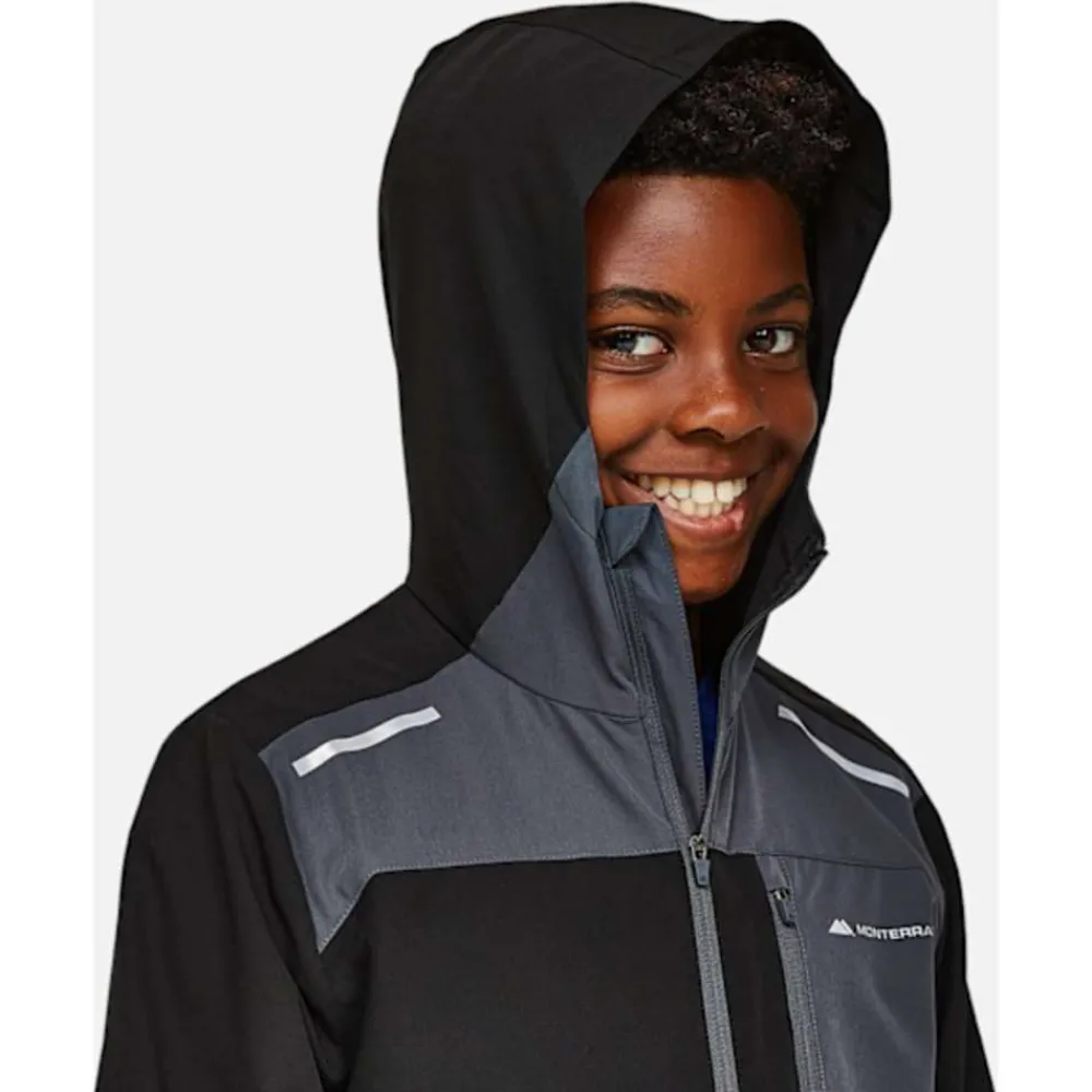Online Monterrain Older Kids Deflect Woven Hoodie Black