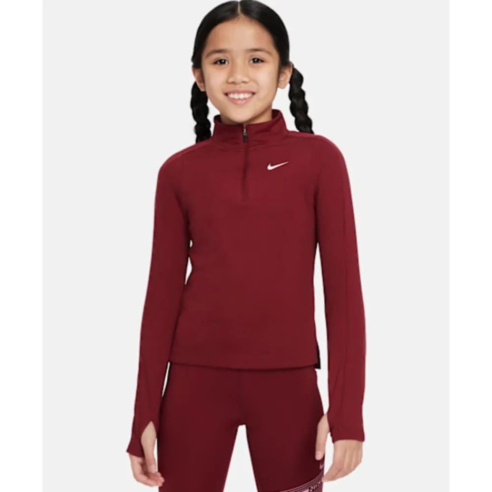Discount Nike Older Kids Dri Fit Half Zip Top Red