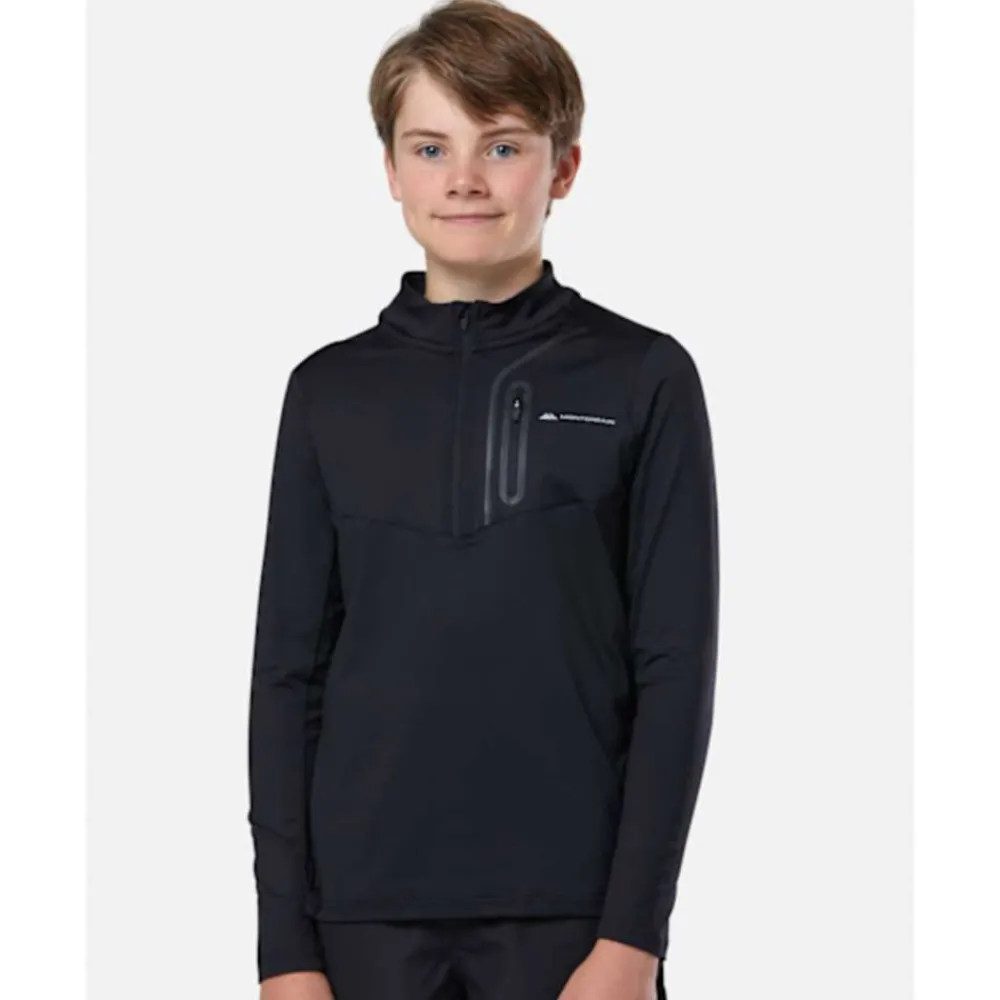 Sale Monterrain Older Kids Fluxar Half Zip Top Black