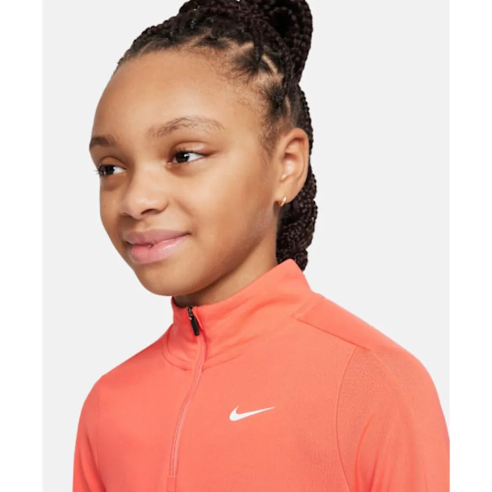 New Nike Older Kids Half Zip Top Orange