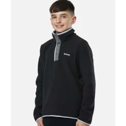 New Columbia Older Kids Helvetia Half Snap Top Black