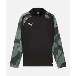 Sale Puma Older Kids Liga Camo Half Zip Top Black