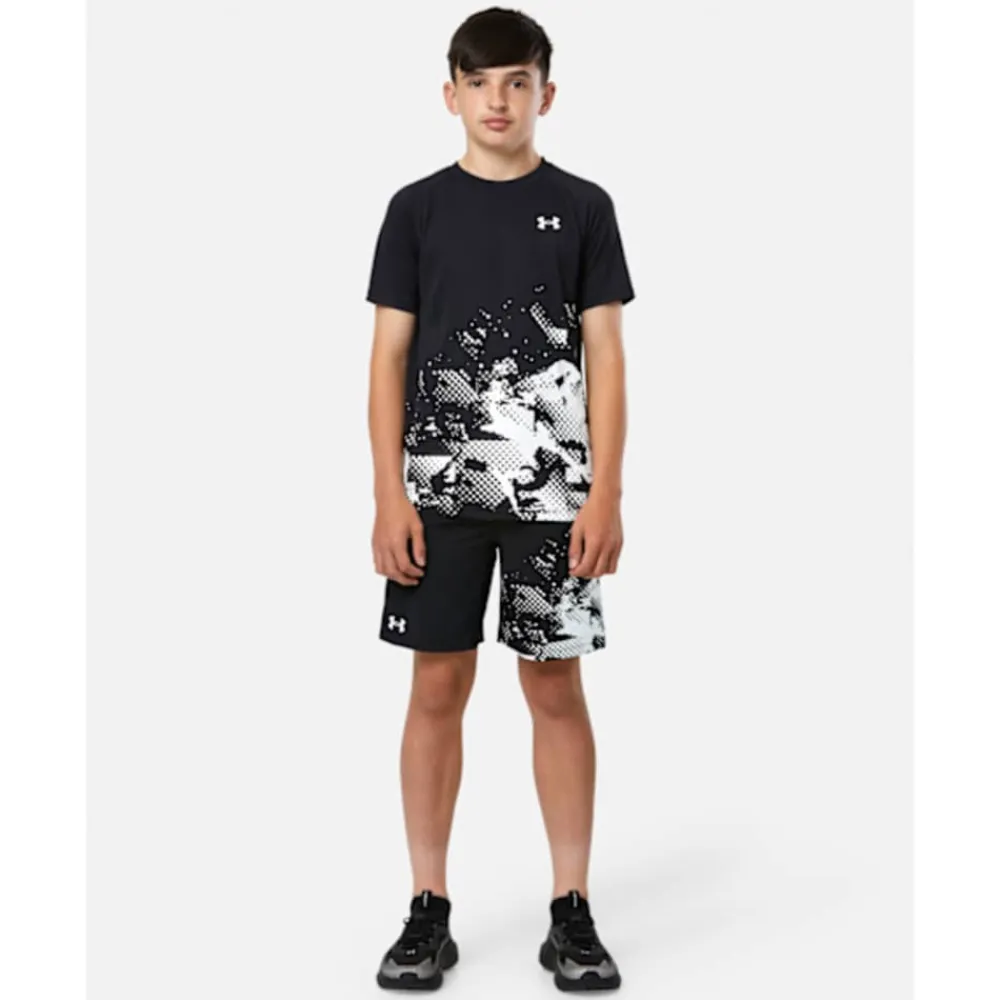 New Under Armour Older Kids Tech Graphic T-Shirt Black
