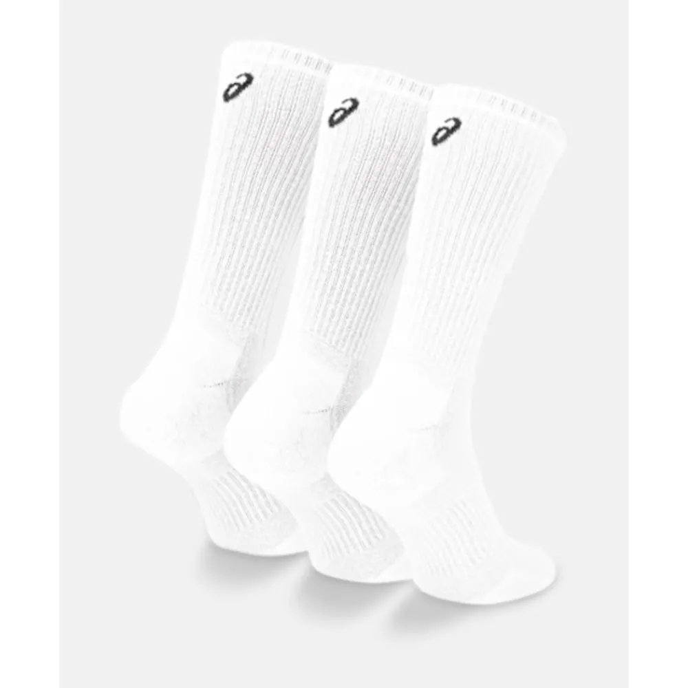 New Asics Technical 3 Pack Crew Socks White