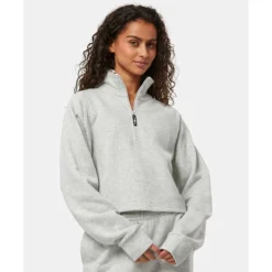 Fashion 4TH ARQ Womens Casey Half Zip Top Grey