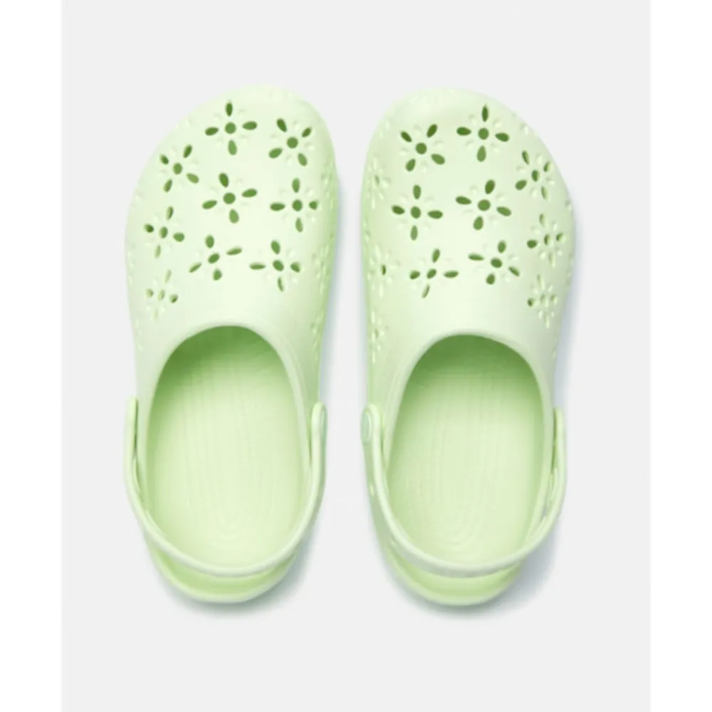 Sale Crocs Womens Classic Floral Cut Clog Green