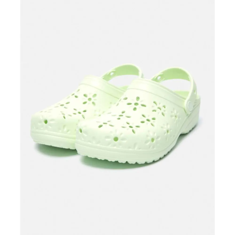 Sale Crocs Womens Classic Floral Cut Clog Green