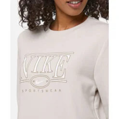 Online Nike Womens Club Fleece Crew Neck Sweatshirt Cream
