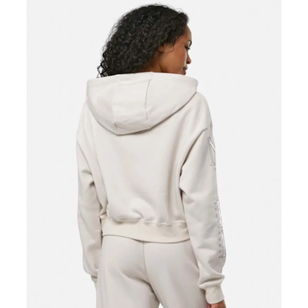 New Nike Womens Club Fleece Cropped Hoodie Cream