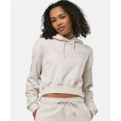 New Nike Womens Club Fleece Cropped Hoodie Cream