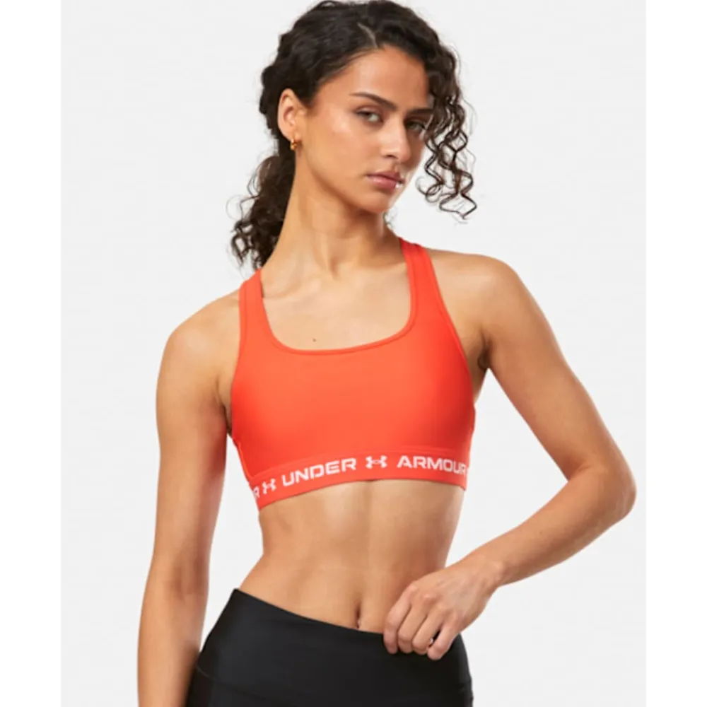 New Under Armour Womens Crossback Medium Support Sports Bra Orange