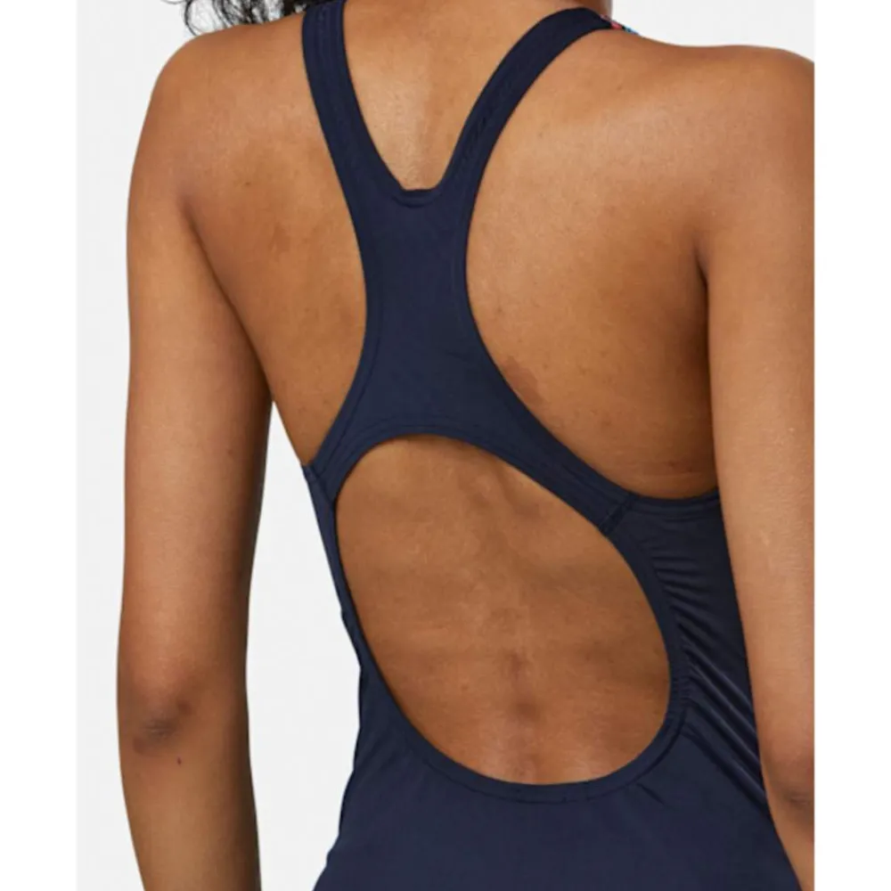 Outlet Speedo Womens Digital Printed Medalist Swimsuit Navy