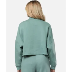 Clearance adidas Originals Womens Essentials Half Zip Top Green