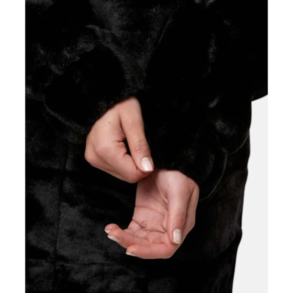 New adidas Originals Womens Faux Fur Jacket Black