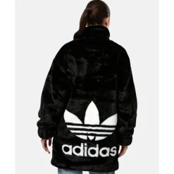 New adidas Originals Womens Faux Fur Jacket Black