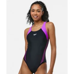 Outlet Speedo Womens Hyperboom Splice Racerback Swimsuit Black