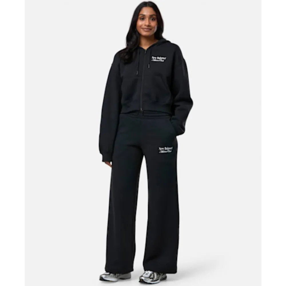 Fashion New Balance Womens Linear Heritage Full Zip Hoodie Black