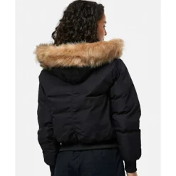 Clearance Zavetti Canada Womens Olivia Hooded Bomber Jacket Black