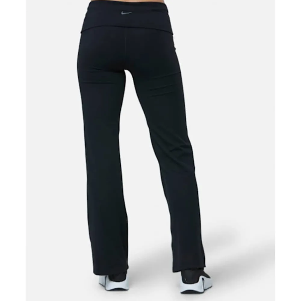 New Nike Womens One Fold-Over Pants Black