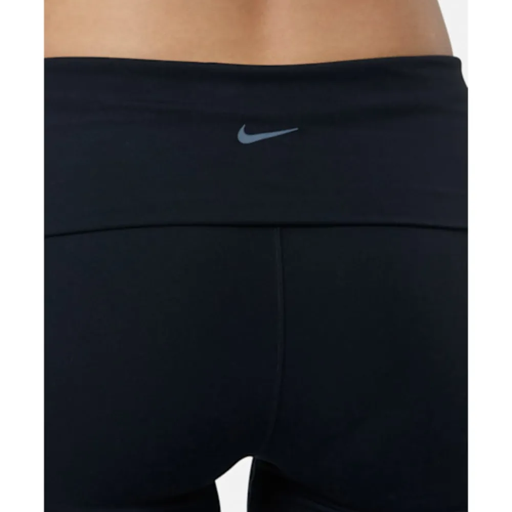 New Nike Womens One Fold-Over Pants Black