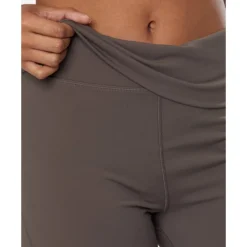 New Nike Womens One Fold-Over Pants Brown