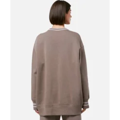 New Nike Womens Phoenix Fleece Oversized Crew Neck Sweatshirt Brown