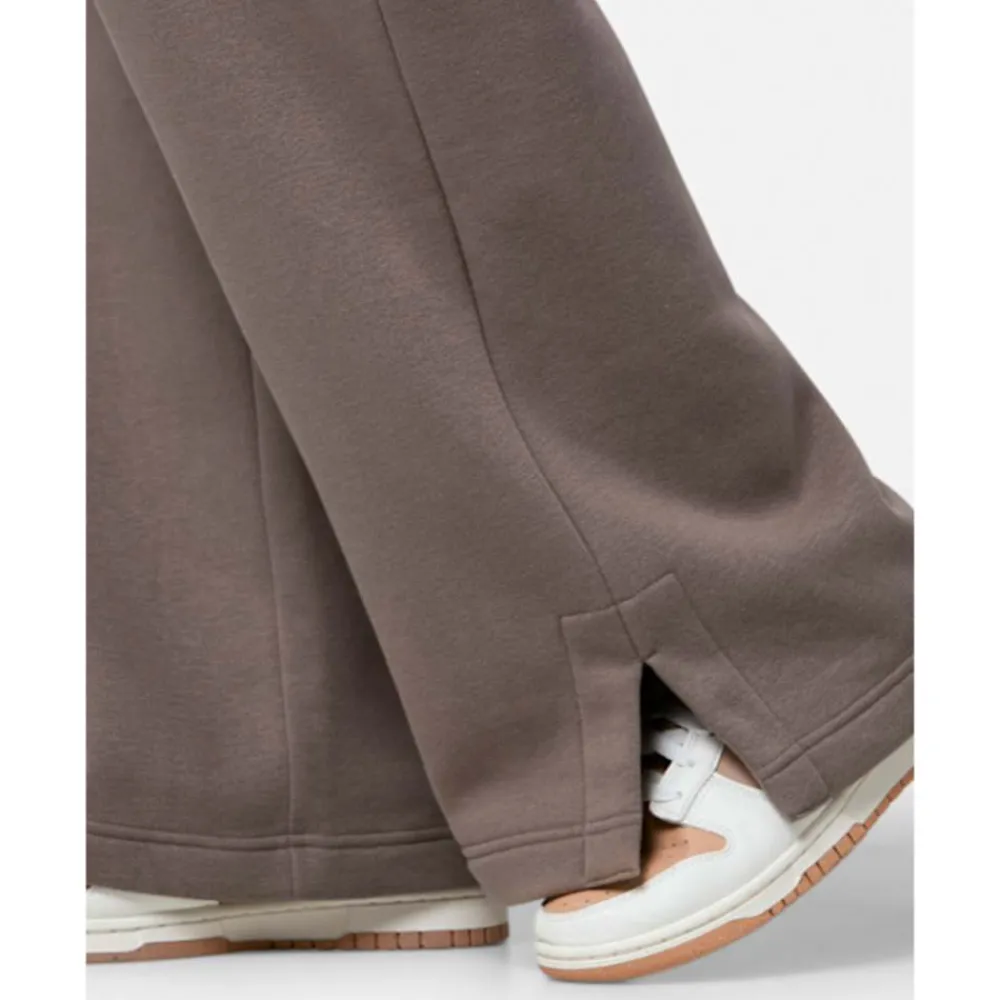 New Nike Womens Phoenix Fleece Wide Leg Pants Brown