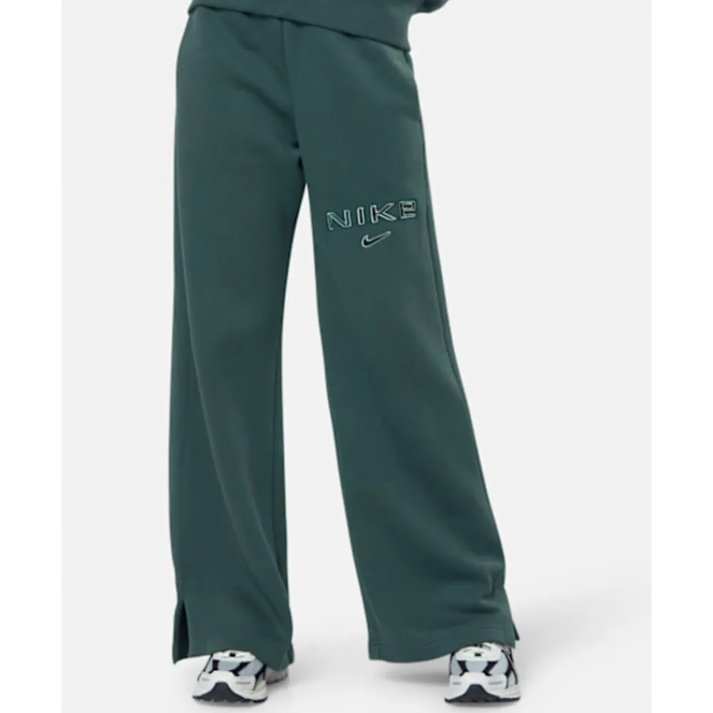 Fashion Nike Womens Phoenix Fleece Wide Leg Pants Green