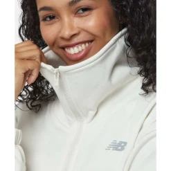 Sale New Balance Womens Relentless Full Zip Jacket Cream