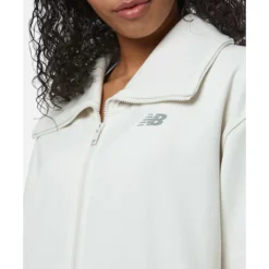 Sale New Balance Womens Relentless Full Zip Jacket Cream