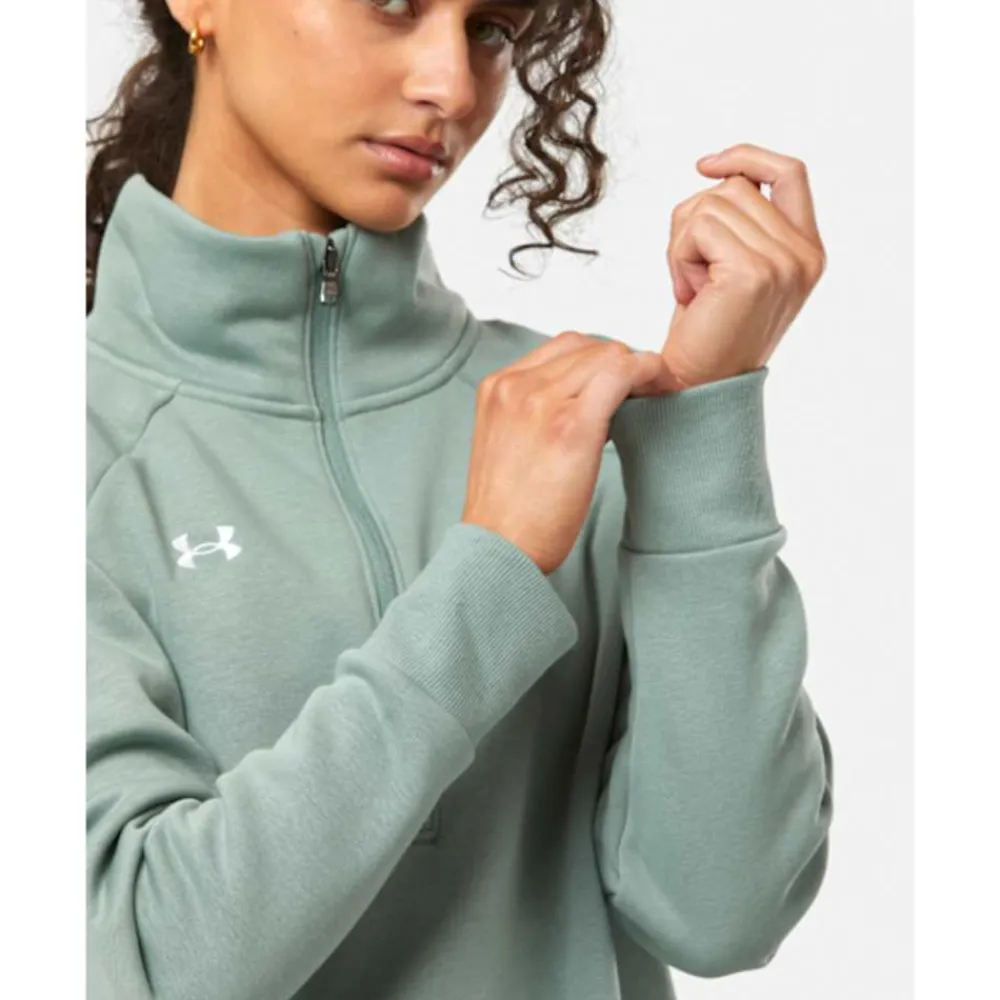 Outlet Under Armour Womens Rival Fleece Half Zip Green