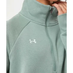 Outlet Under Armour Womens Rival Fleece Half Zip Green
