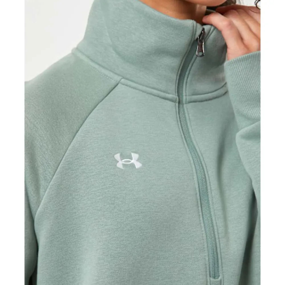 Outlet Under Armour Womens Rival Fleece Half Zip Green