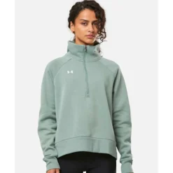 Outlet Under Armour Womens Rival Fleece Half Zip Green