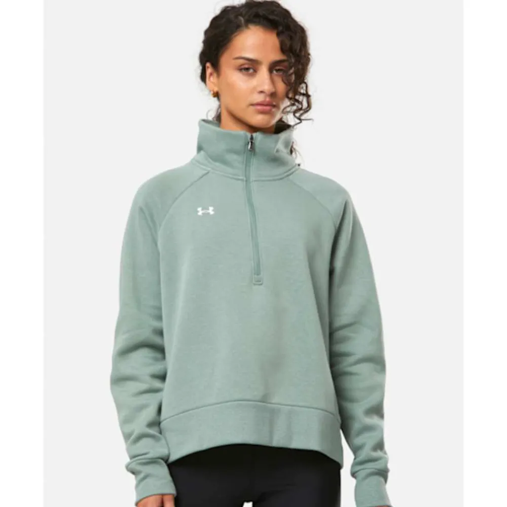 Outlet Under Armour Womens Rival Fleece Half Zip Green
